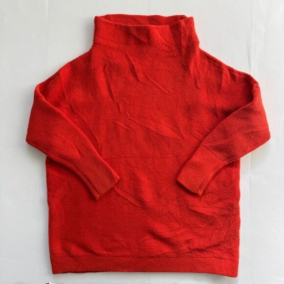 Free People Tomato Red Ottoman Slouchy Tunic Sweater Size Small - Picture 3 of 8